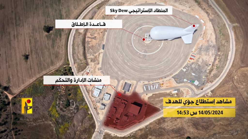 بالفيديو | المقاومة الإسلامية تستهدف المنطاد الاستراتيجي ’SKYDEW’ الإسرائيلي
