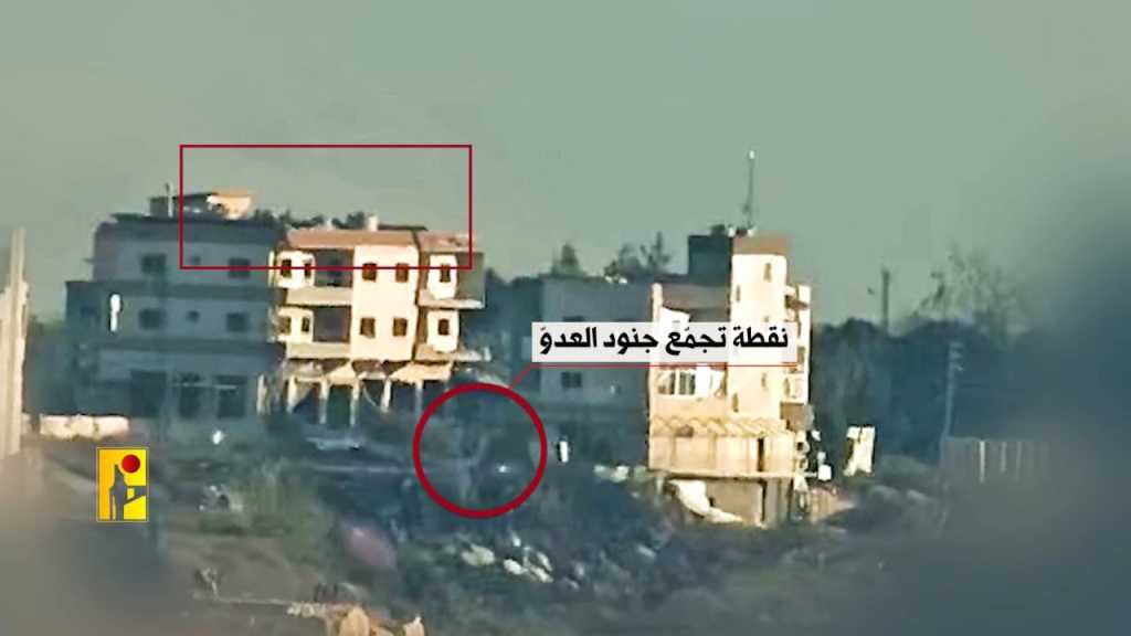 بالفيديو | المقاومة الإسلامية تستهدف تجمّع لجنود العدو الإسرائيلي بين بلدتي كفركلا ودير ميماس الحدوديتين في جنوب لبنان