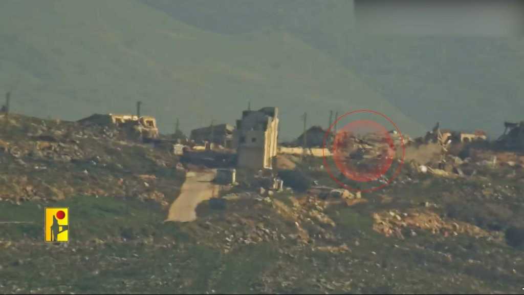 بالفيديو | مشاهد من عمليّة استهداف المقاومة دبابة ميركافا  في منطقة تل النحاس عند أطراف بلدة كفركلا في جنوب لبنان